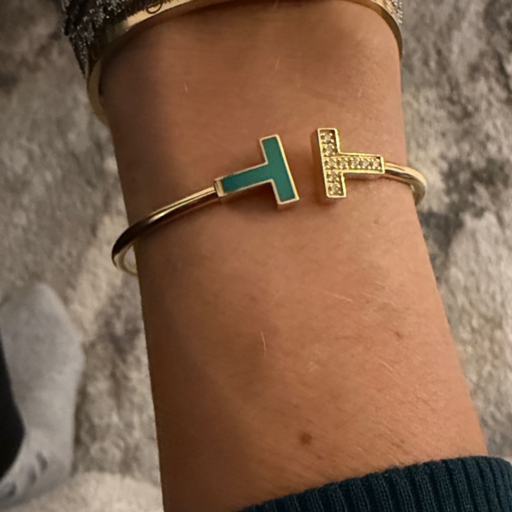 Tiffany T Gold and Diamond Bracelet
